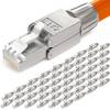 hb-digital 48x Netzwerkstecker CAT7 schmal RJ45 LSA STP Zinklegierung