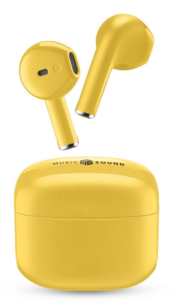 Cellularline Music Sound Swag, True Wireless Stereo (TWS), Anrufe/Musik, 66 g, Kopfhörer, Gelb