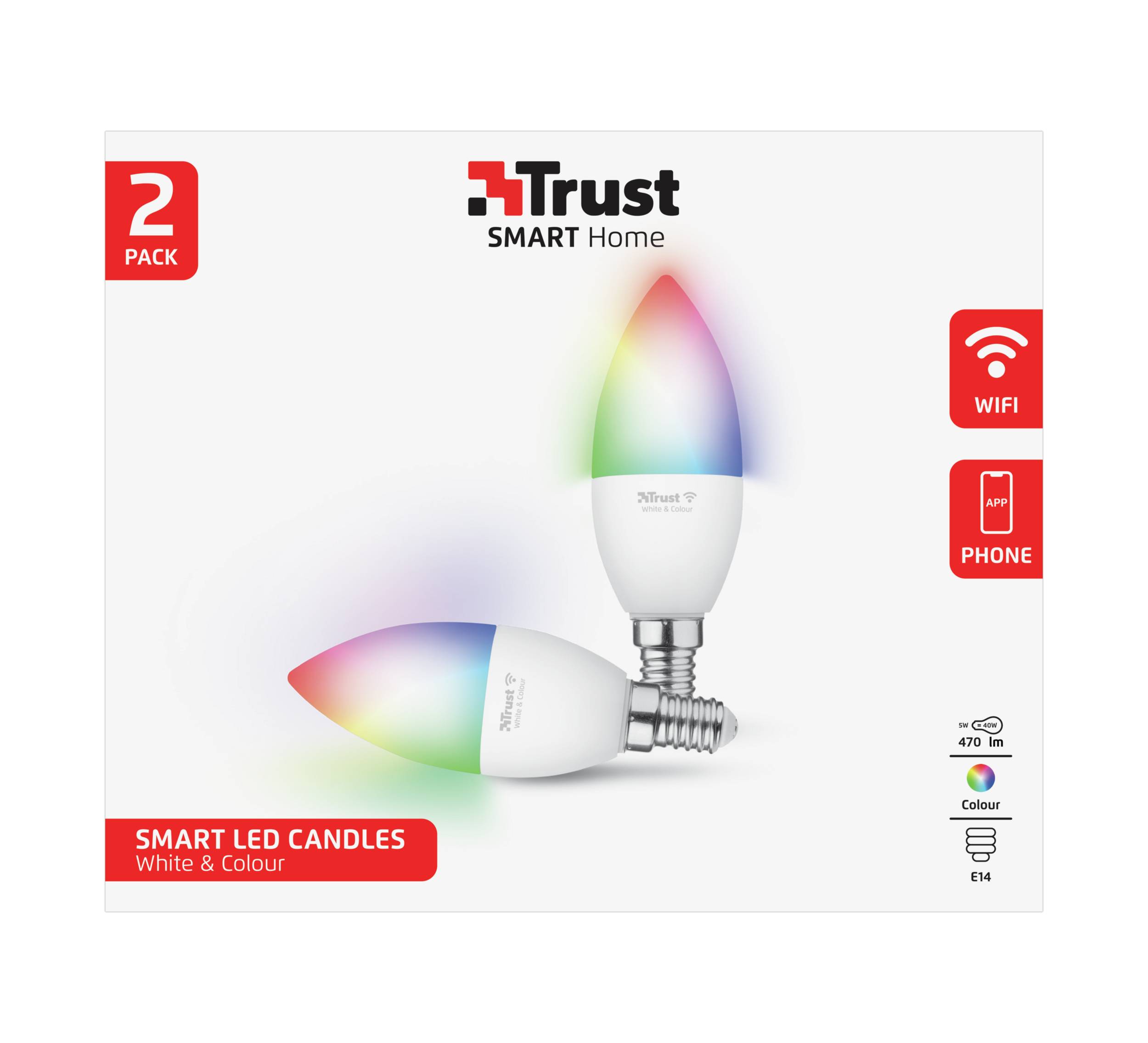 Trust Smart Home - LED-Lampe - E14 - Klasse A+ - white/color - 1800-6500 K - Kerze (Packung mit 2)-3