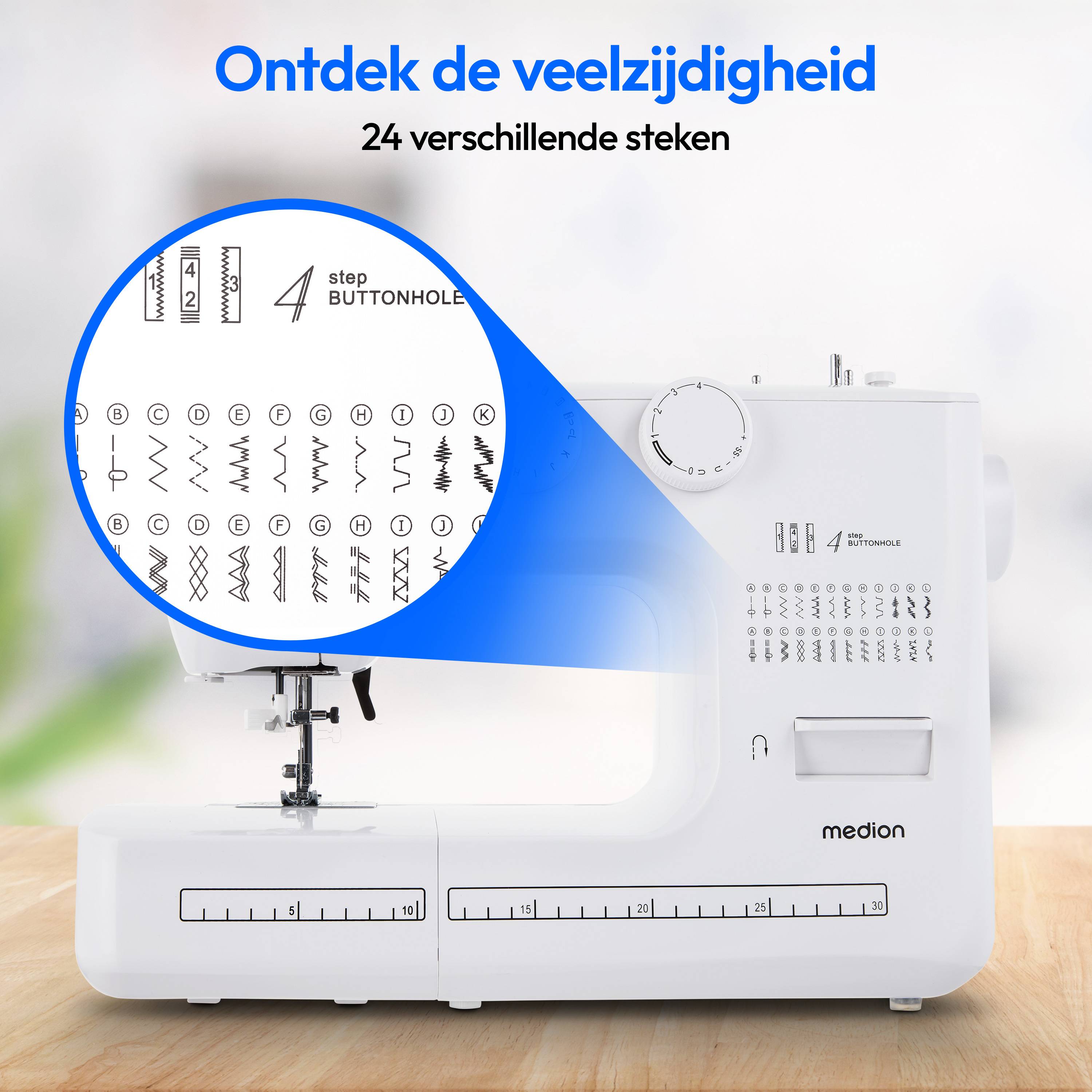 MEDION - LIFE MD10689 Freiarm-Naehmaschine SM60 weiß-3
