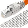 hb-digital 64x Netzwerkstecker CAT7 schmal RJ45 LSA STP Zinklegierung