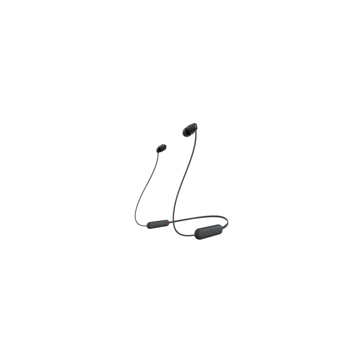 Sony WI-C100 In Ear Headset Bluetooth® Stereo Schwarz Headset, Klang-Personalisierung, Lautstärkeregelung, Nackenband, S-5