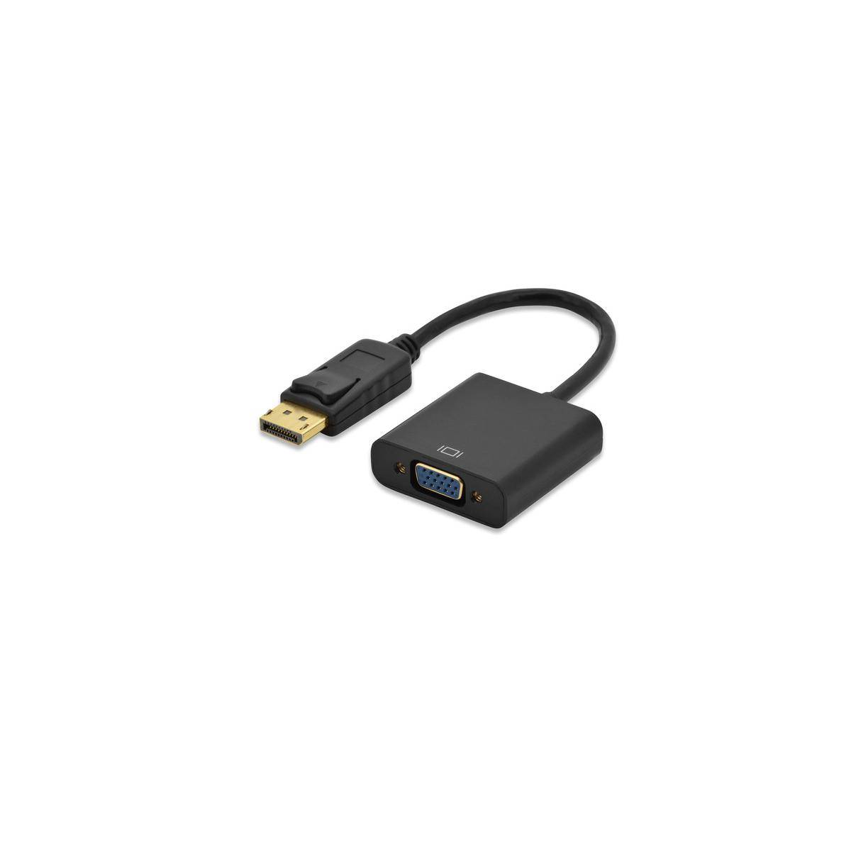 ednet DisplayPort / VGA Adapterkabel DisplayPort Stecker, VGA 15pol. Buchse 0.15 m Schwarz 84506 vergoldete Steckkontakt-2