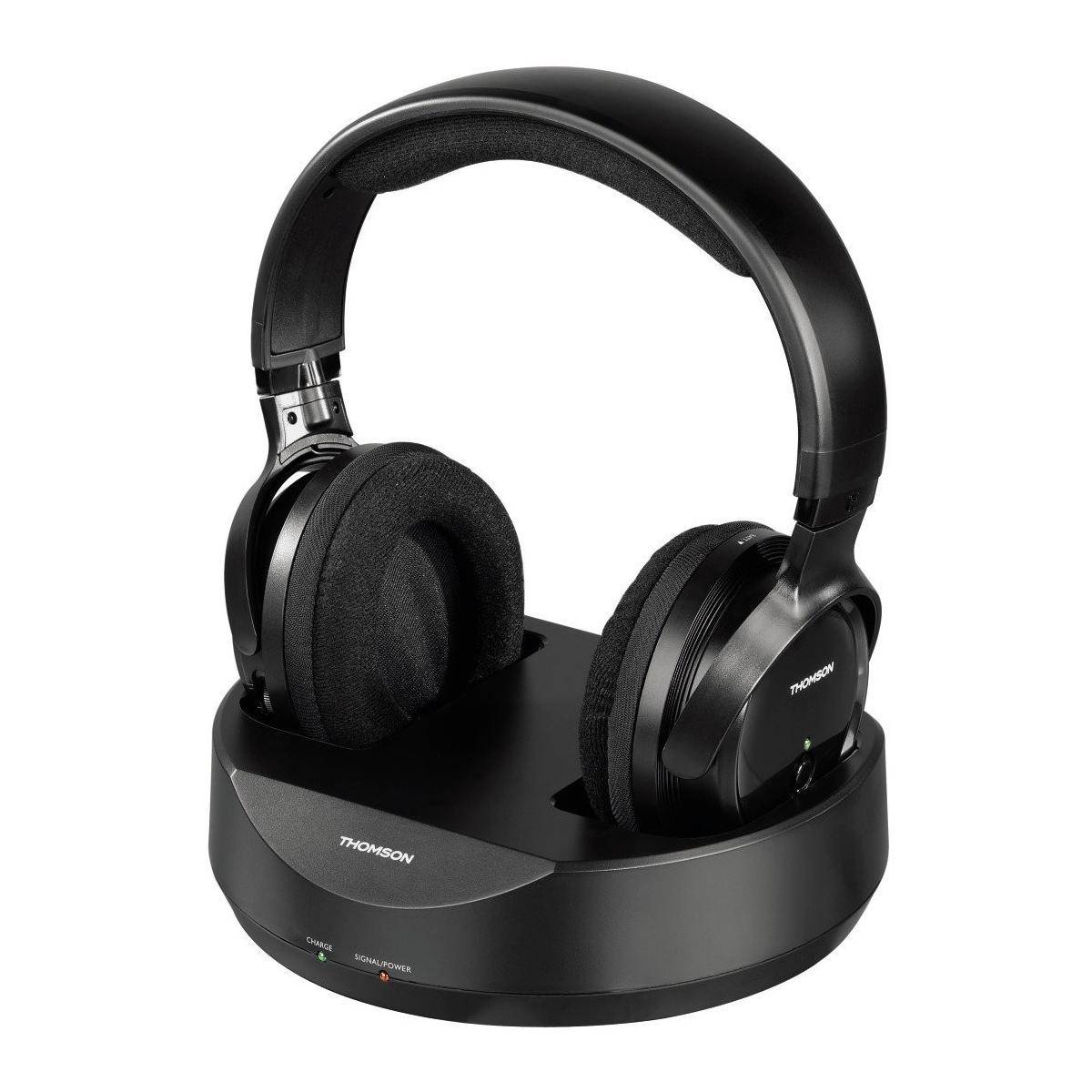 Thomson WHP3001BK Over Ear Kopfhörer Funk Schwarz Lautstärkeregelung, Batterieladeanzeige TV-5