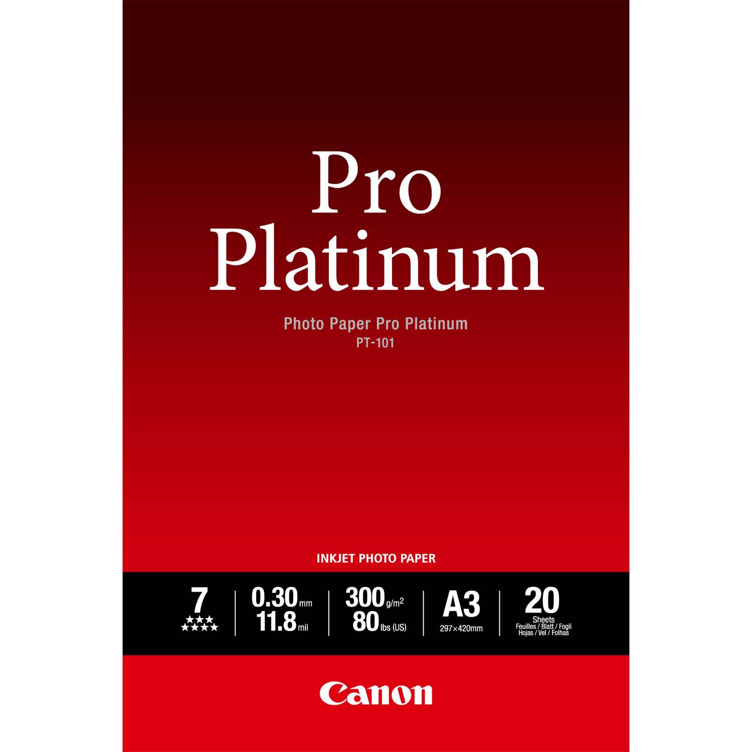 Canon Photo Paper Pro Platinum - A3 (297 x 420 mm) - 300 g/m² - 20 Blatt Fotopap-3