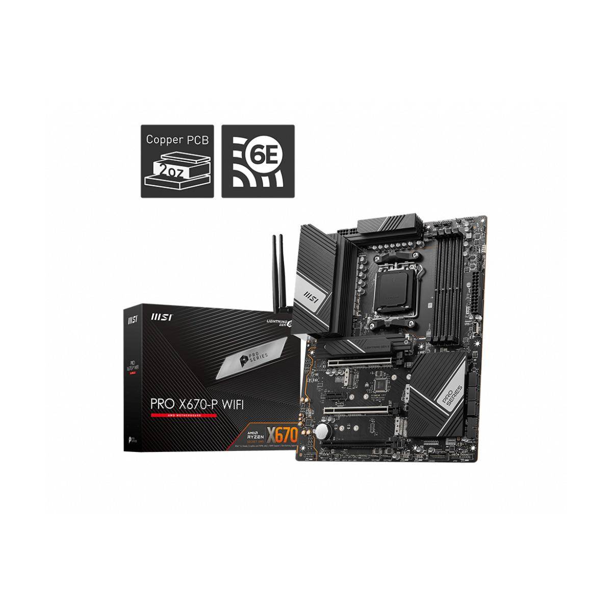 PRO X670-P WIFI, AMD, Buchse AM5, DDR5-SDRAM, 128 GB, DIMM, Dual-channel-6