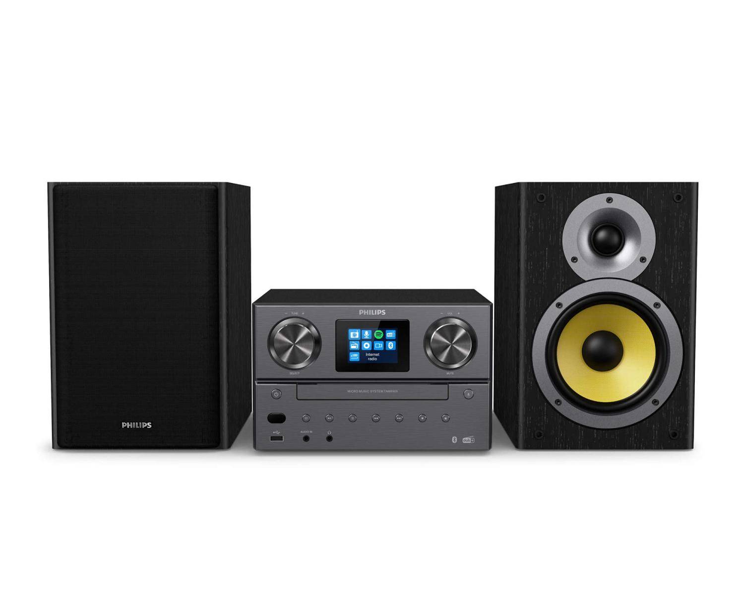 Philips Heim-Audio-Mikrosystem Schwarz 1 Disks Ablage 100 W 13,3 cm 5.25 Zoll Music System with Internet Radio DAB+-4