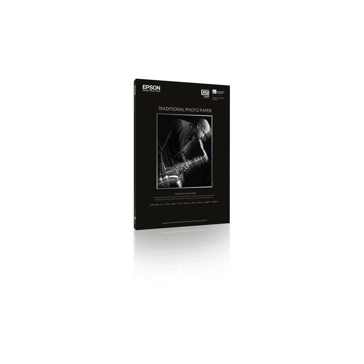 Epson Traditional Photo Paper - A3 plus (329 x 423 mm) - 330 g/m² - 25 Blatt Fot-3