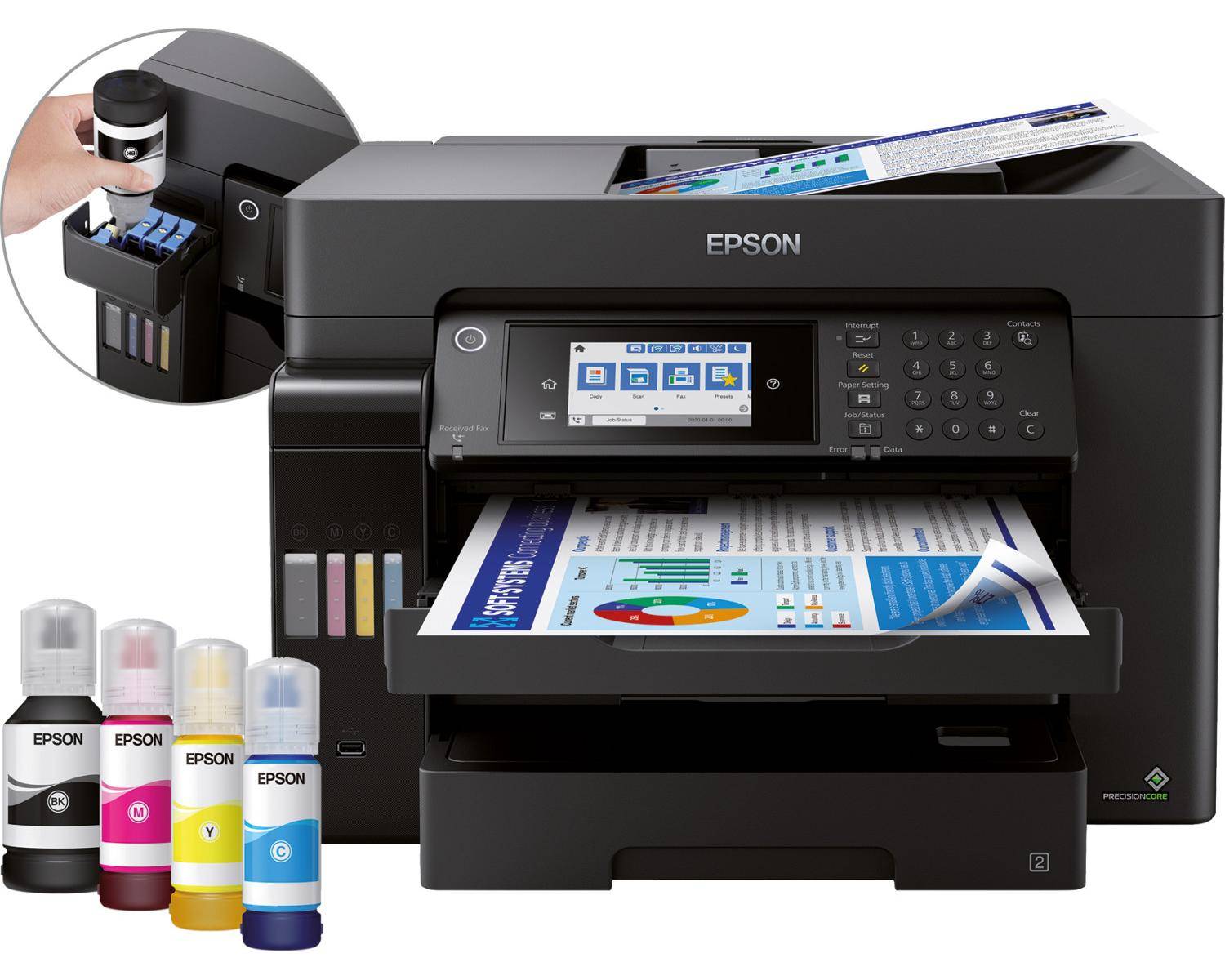 Epson EcoTank ET-16650 Multifunktionsdrucker Tintenstrahl Farbe A3, A3+ Drucker, Scanner, Kopierer, Fax Tintentank-Syste-8
