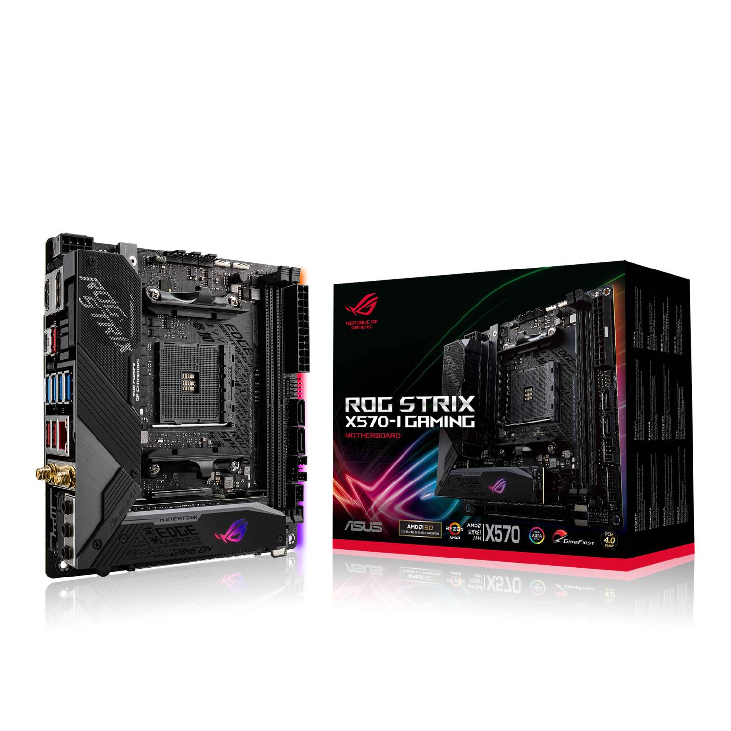 Asus ROG STRIX X570-I GAMING Mainboard Sockel (PC) AMD® AM4 Formfaktor (Details) Mini-ITX Mainboard-Chipsatz AMD® X570-11