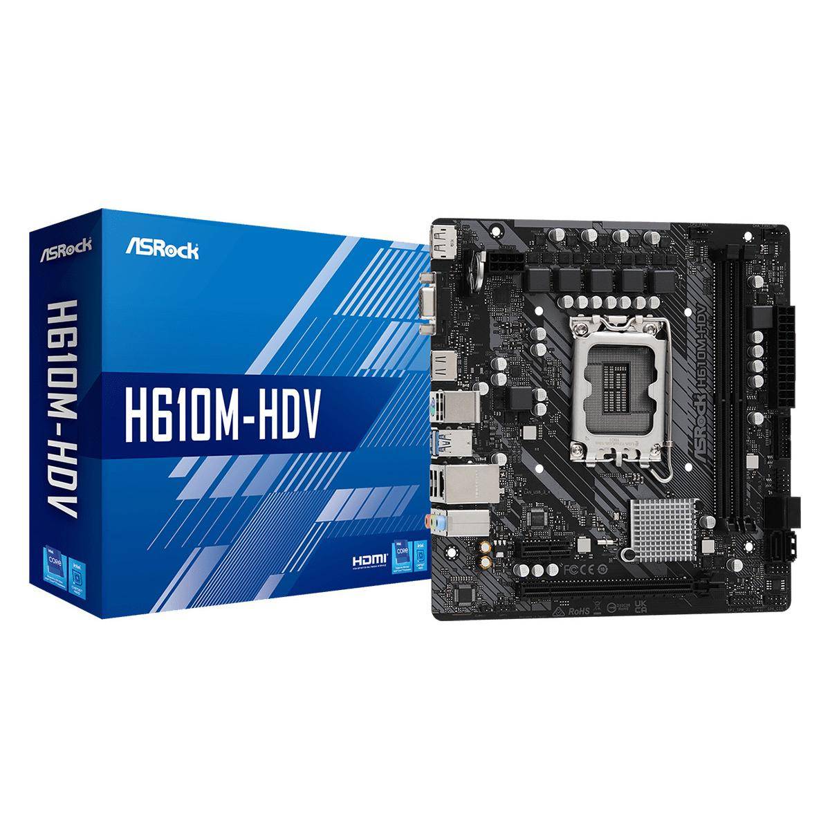 ASRock H610M-HDV - Motherboard - micro ATX - LGA1700-Sockel - H610 Chipsatz - USB 3.2 Gen 1 - Gigabit LAN - Onboard-Graf-4