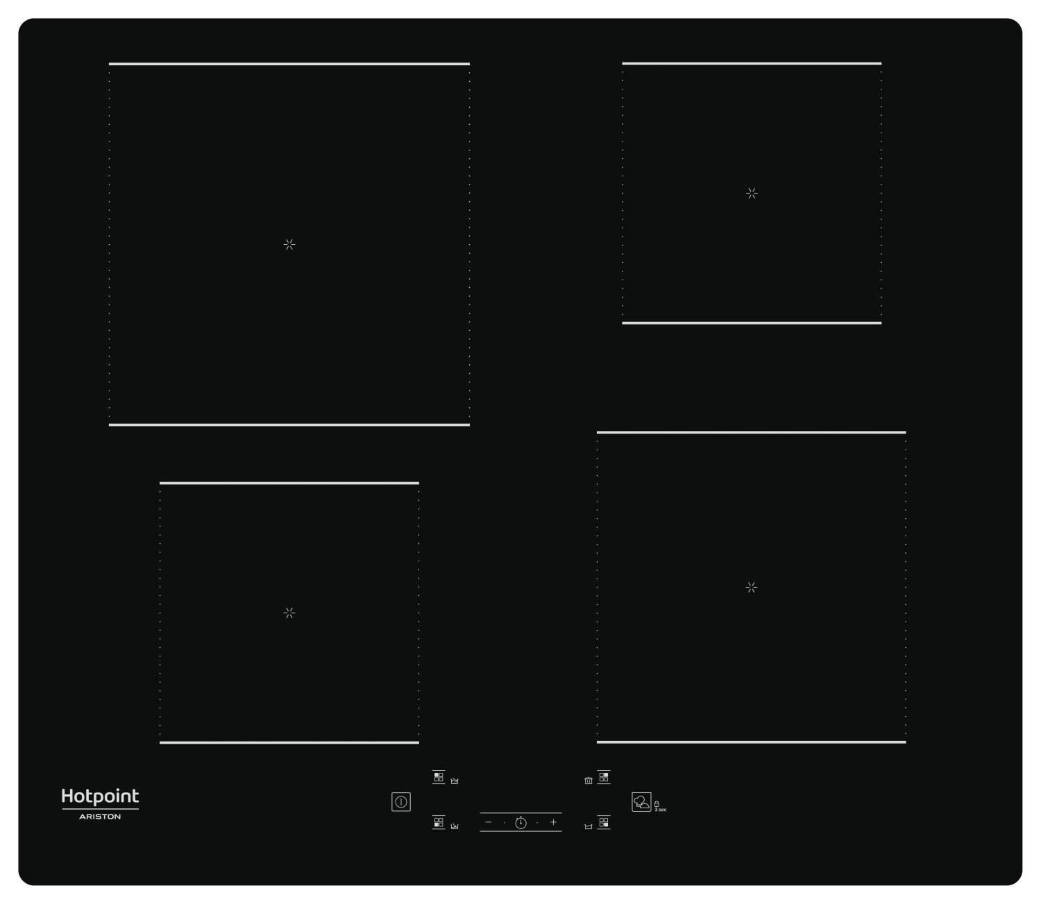 Induktionskochfeld Hotpoint HQ5660SNE 60 cm 7200 W-5