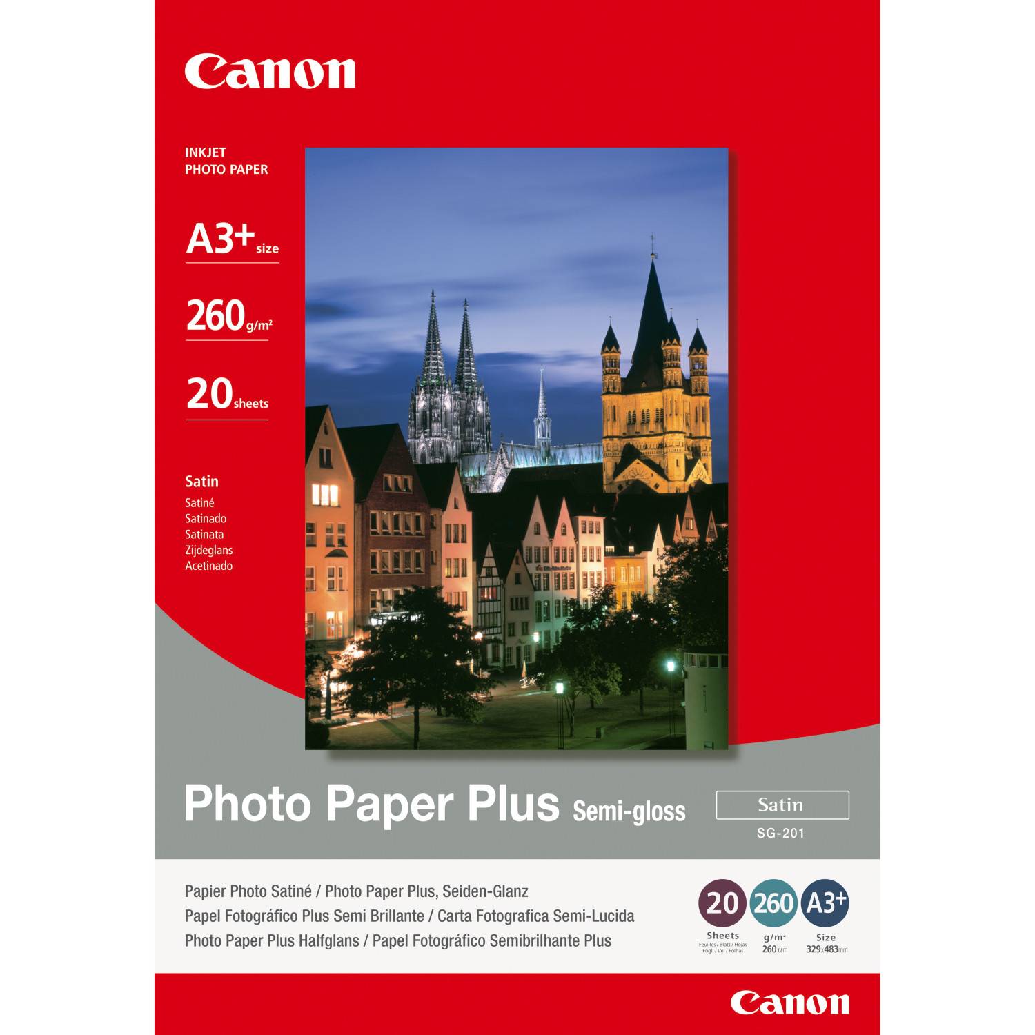 Canon Photo Paper Plus SG-201 - Halbglänzend - A3 plus (329 x 423 mm)-3