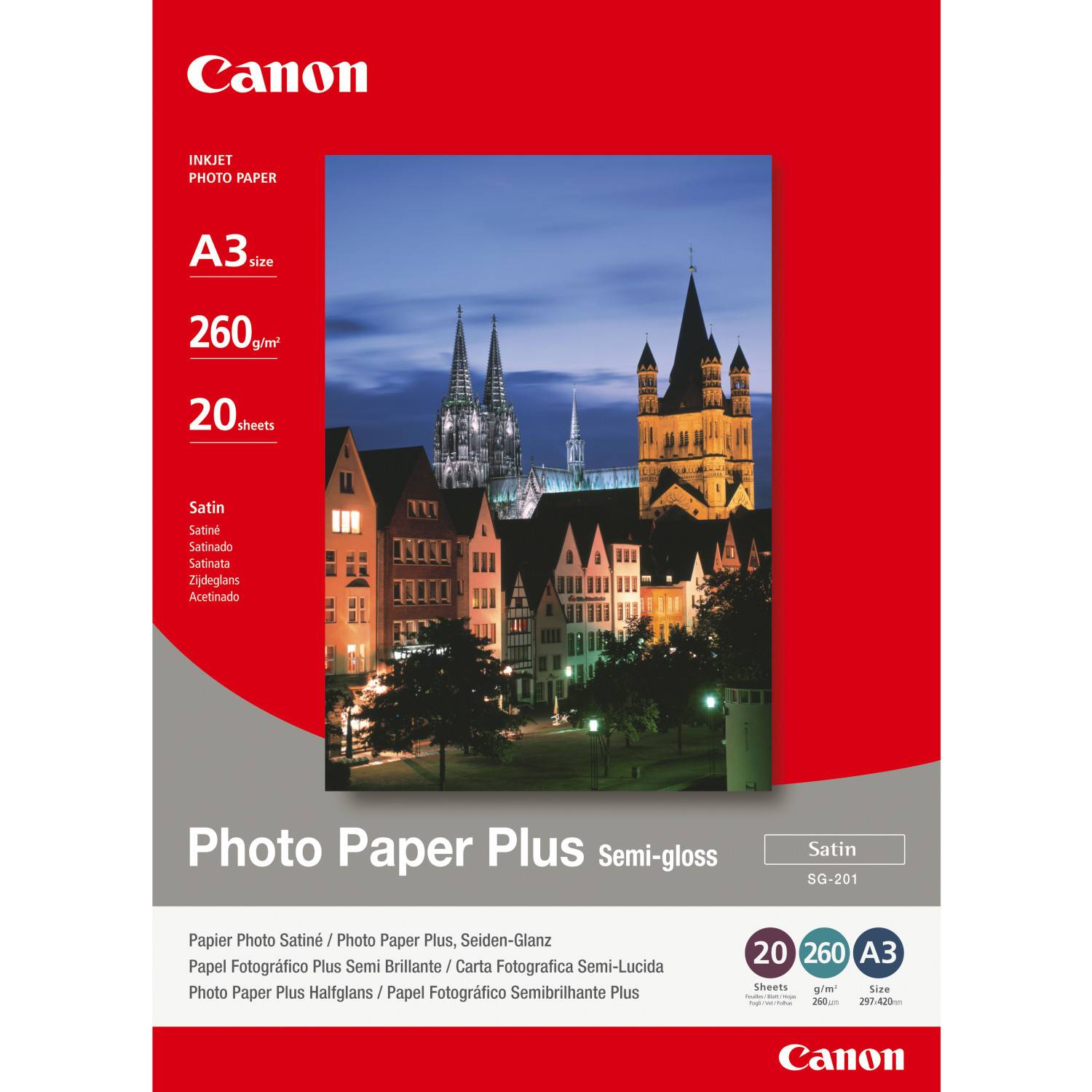 Canon Photo Paper Plus SG-201 - Halbglänzend - A3 (297 x 420 mm)-4