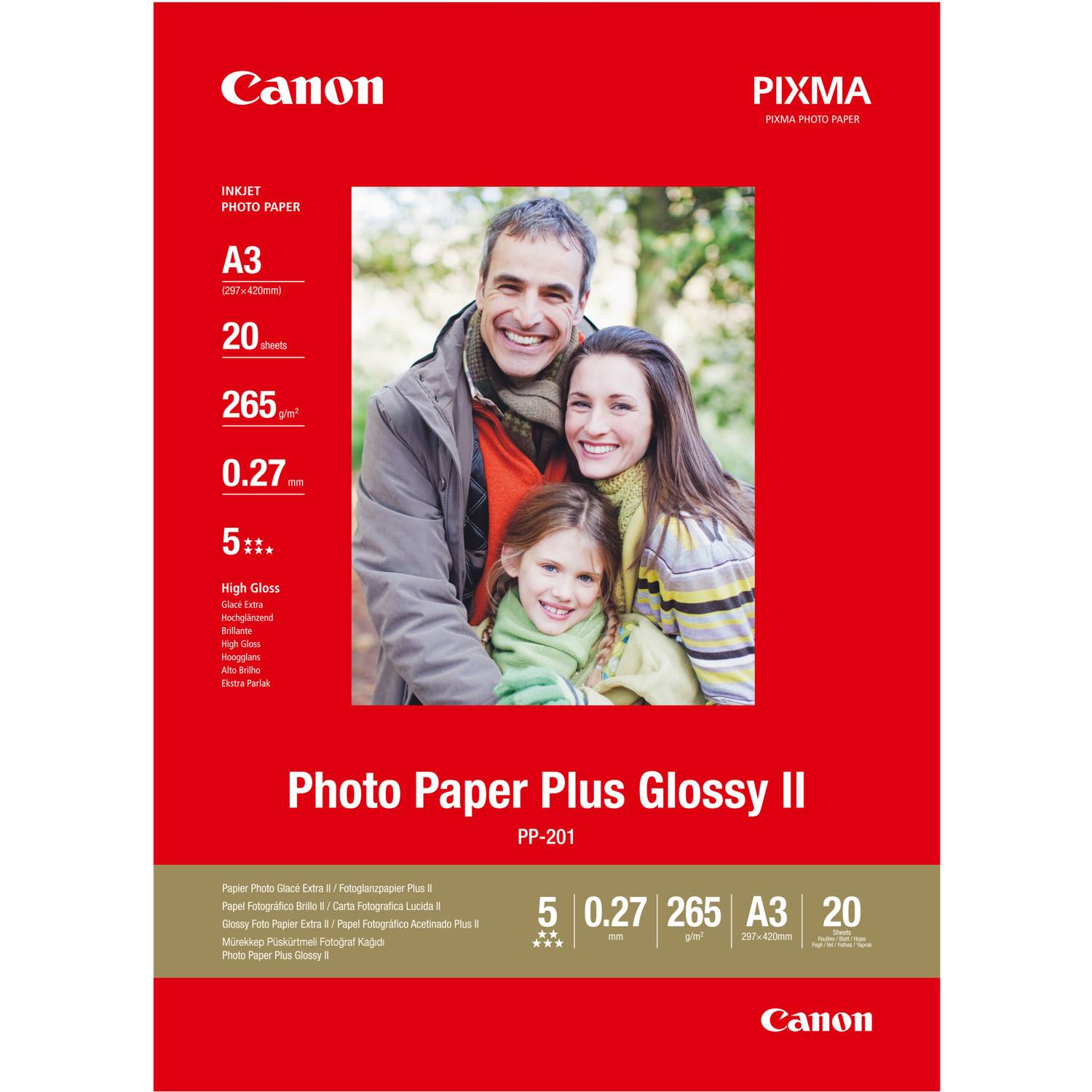 Canon Photo Paper Plus Glossy II PP-201 - Glänzend - A3 (297 x 420 mm) - 20 Blat-6