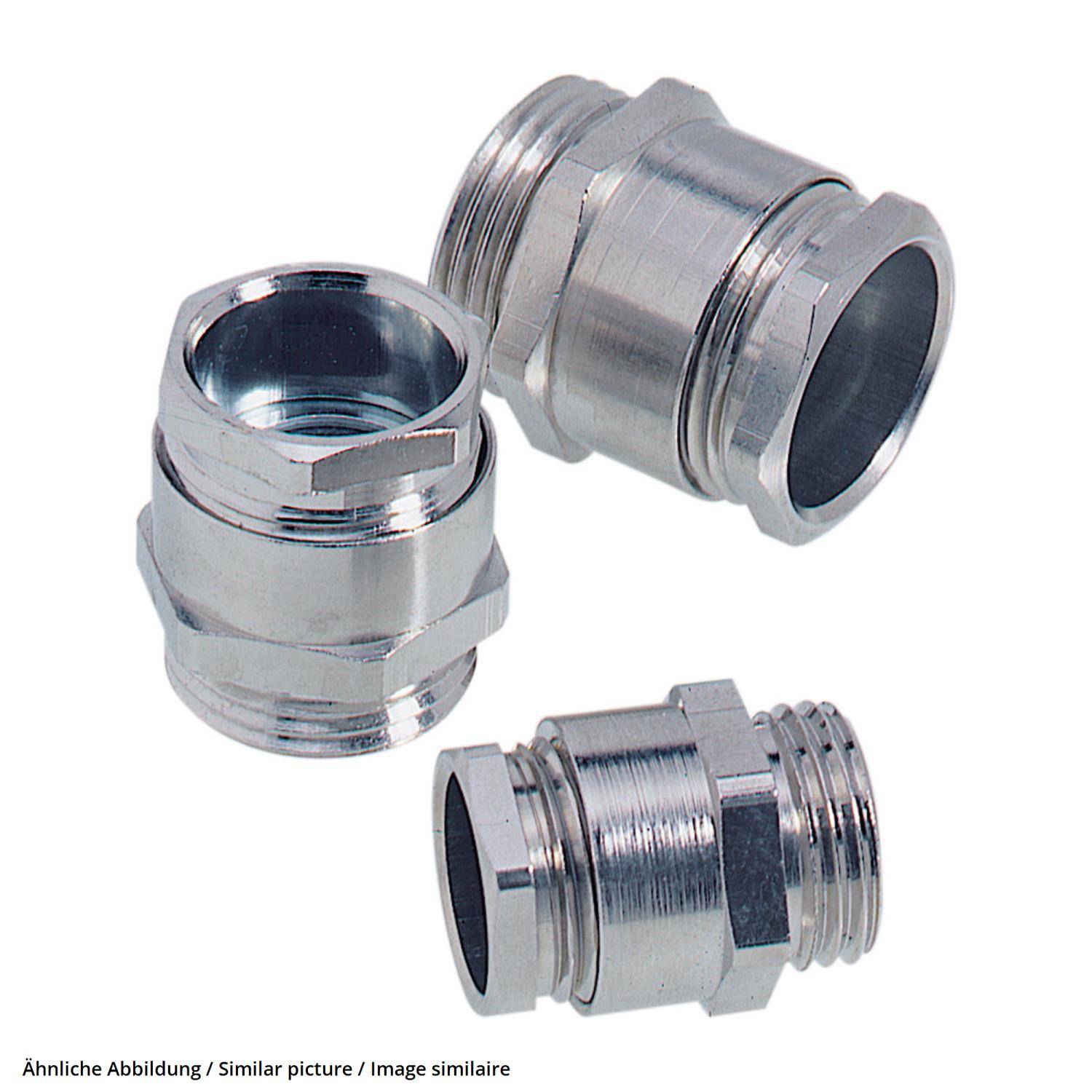 LAPP DIN-Verschraubung mit Dichteinsatz M20x1,5 Messing (CuZn) vernickelt Gewindelänge 6,0mm - 10 Stück-0