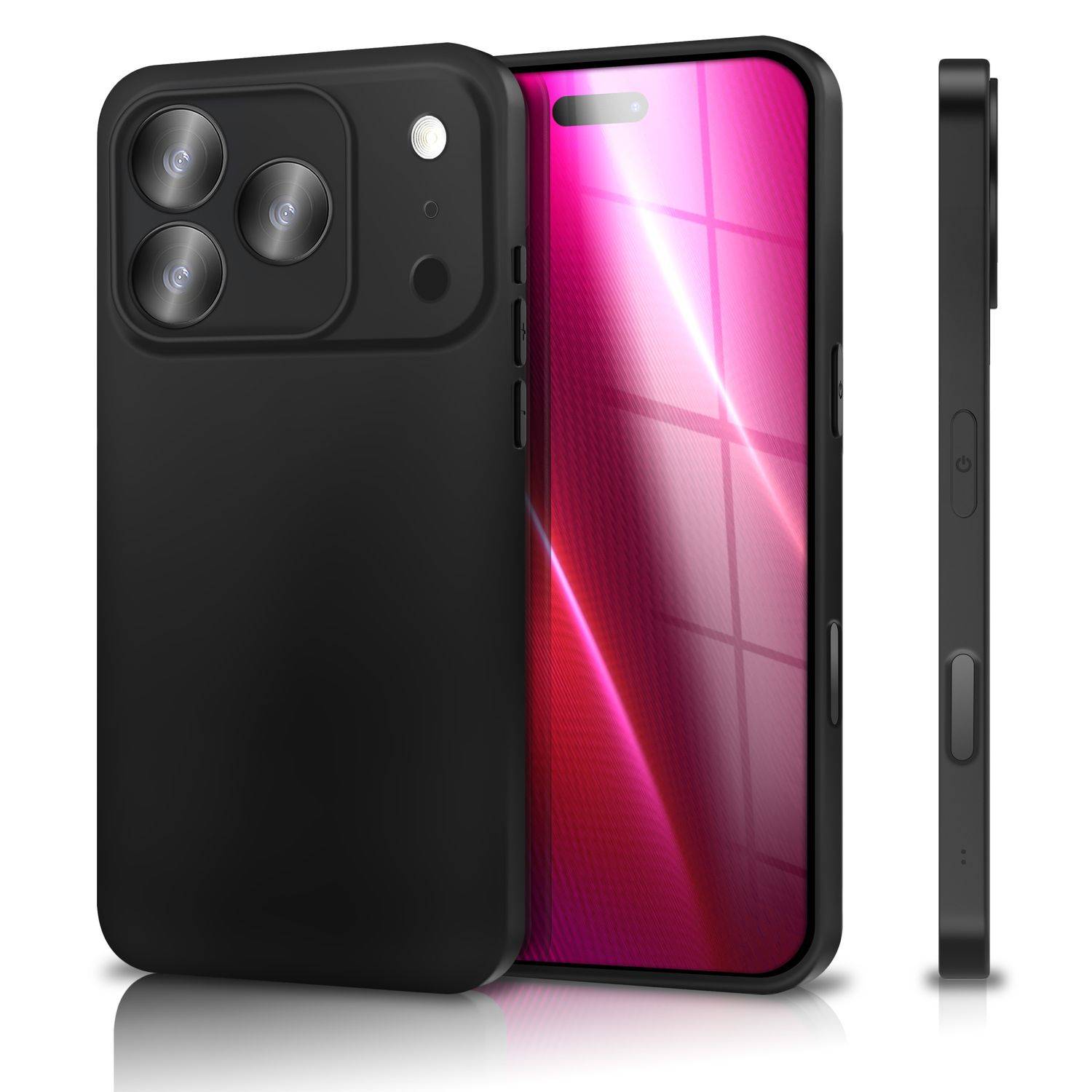NALIA Hülle "Strider" für Apple iPhone 17 Pro Max (Mattes Slim-Case) – 1,28mm Dünn, Flexibles TPU, Staubschutz - Schwarz-0