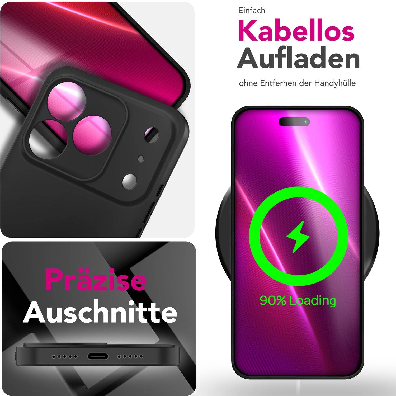 NALIA Hülle "Strider" für Apple iPhone 17 Pro Max (Mattes Slim-Case) – 1,28mm Dünn, Flexibles TPU, Staubschutz - Schwarz-1