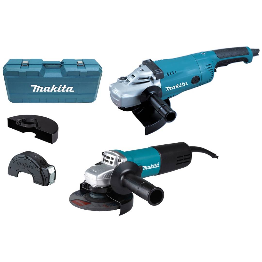 Makita Combo-Kit DK0054G, Netzbetrieb, inkl. 9558HNR, GA9020RF, mit Koffer-0