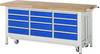 Absenkbare Werkbank Modell 8579, BxTxH 2000x700x880 mm, Buche-Massiv Arbeitsplatte 40 mm, 12 Schubladen mit Auszug 9
