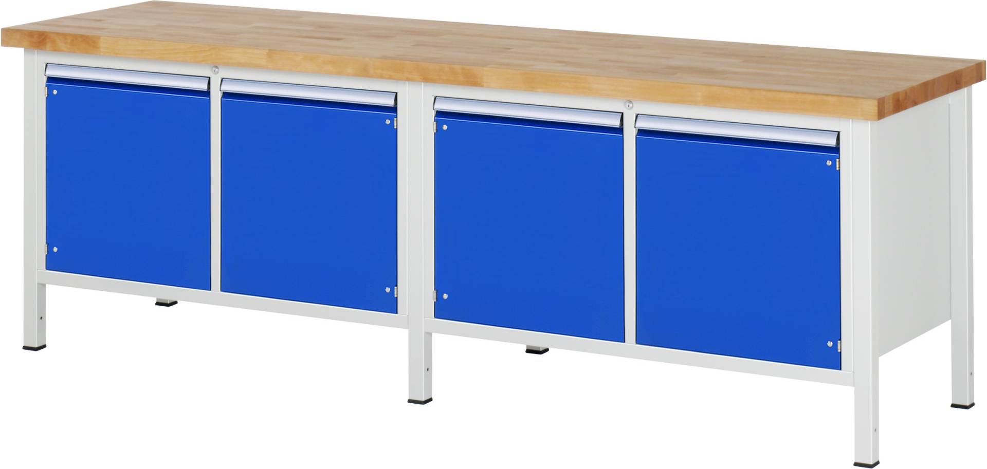 Werkbank Modell 8465, BxTxH 2500x700x840-1040 mm, Buche-Massiv Arbeitsplatte 40 mm-0