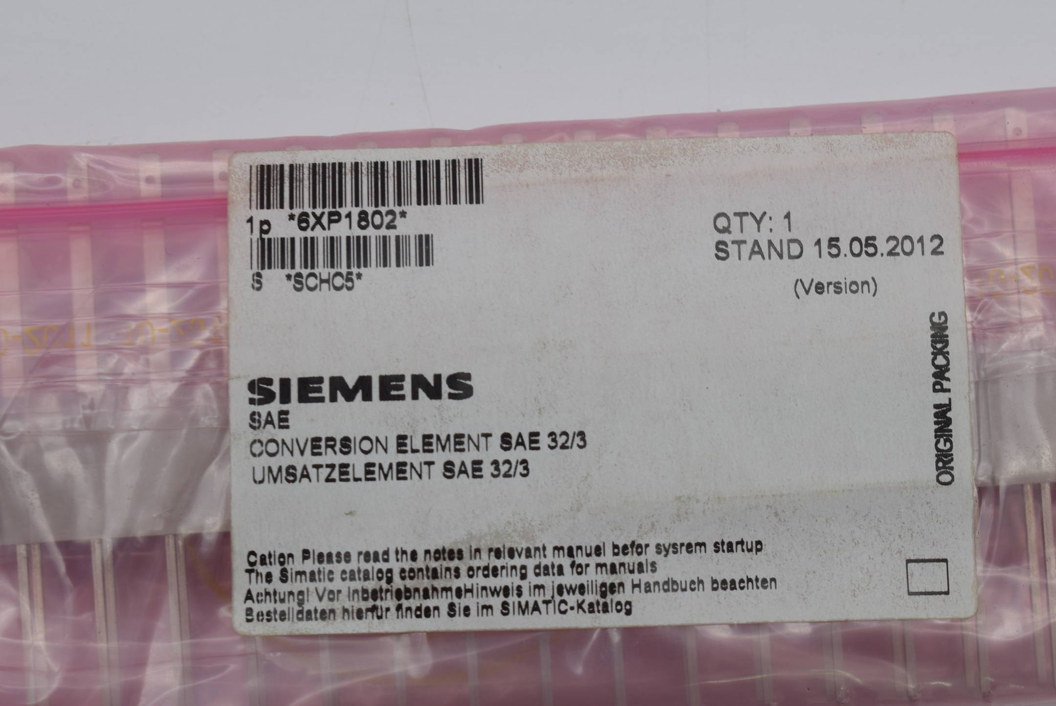Siemens Umsatzelement SAE32/3 6XP1802-1