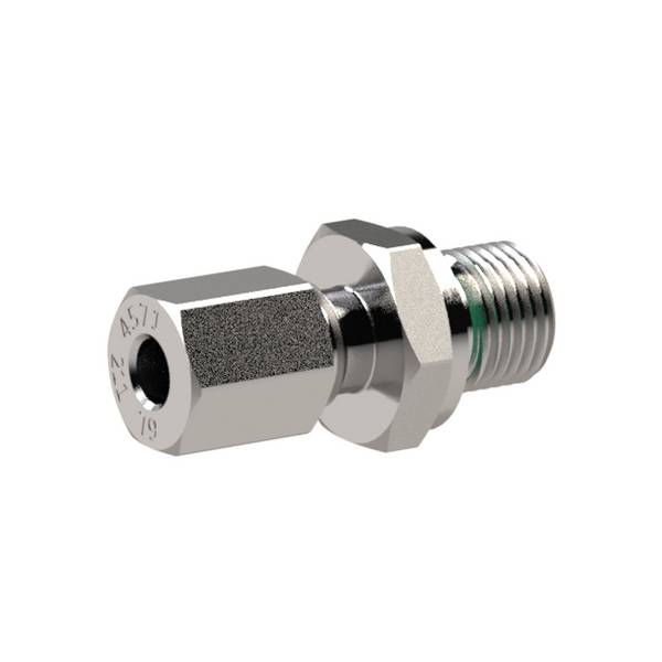 RIEGLER Gerade Einschraubverschraubung, G 1/8, Rohr-Außen-Ø 6 mm, PN max. 315 bar, Edelstahl 1.4571, FKM-Dichtung.  Ausf