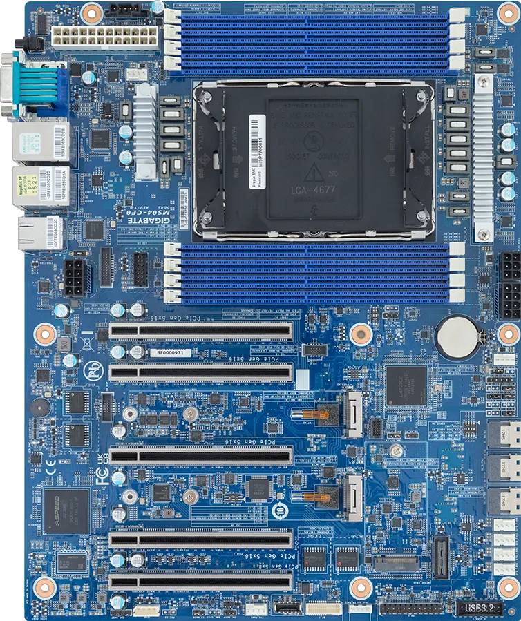 Gigabyte Mainboard MS04-CE0 Rev. 1.x ATX Sockel 4710 Retail DDR5 DIMM SATA Gigabit-LAN Grafik VGA PCI-1
