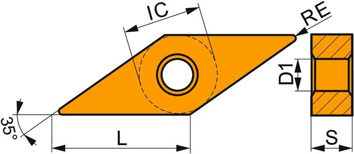 Drehwendeschneidplatte ISO VNMG 160404E-SM:T6310 Bohrungs-D. 3,81mm PVD PRAMET-2