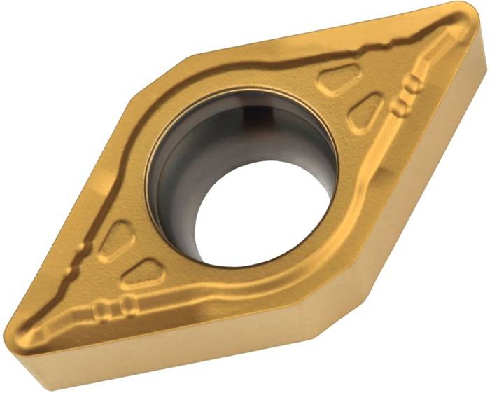 Drehwendeschneidplatte ISO DCMT 070204E-UR:T8315 D.2,8mm PVD beschichtet Gold-0