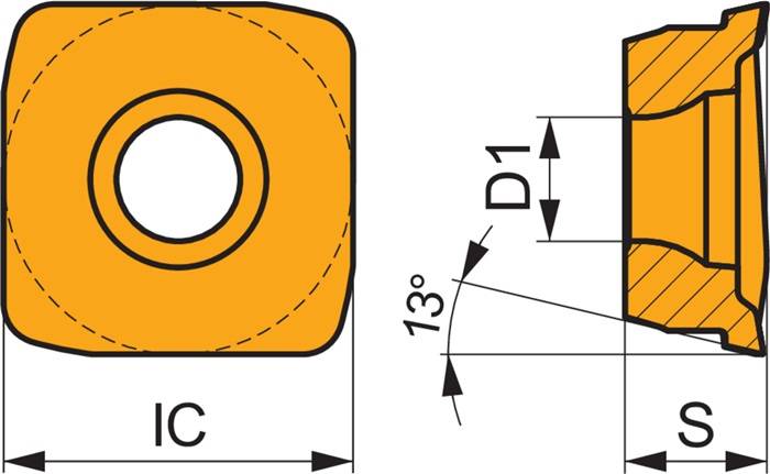 Fräswendeschneidplatte ISO SOHT 120514SR-MM:M9340 Bohrungs-D. 4,5mm PRAMET-2