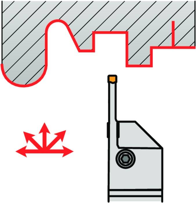 Außendrehhalter ISO GL6-S2525MFL-20-80 Einstechtiefe 20mm Linkslauf PRAMET-2