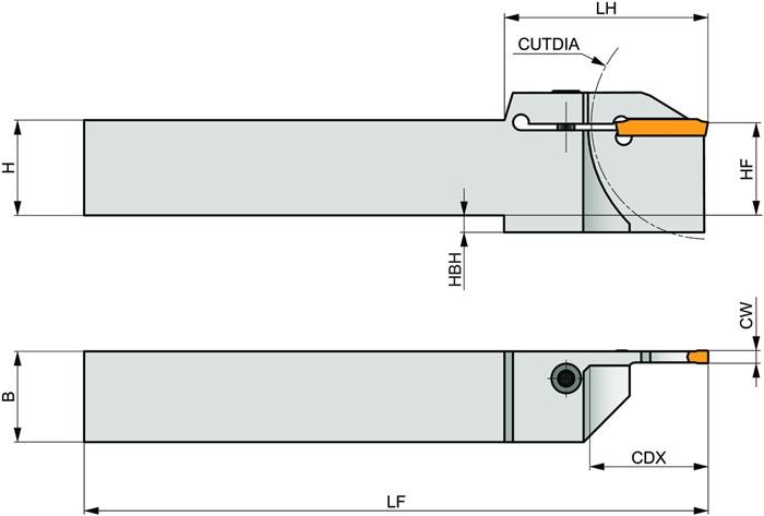 Außendrehhalter ISO GL6-S2525MFL-20-80 Einstechtiefe 20mm Linkslauf PRAMET-3