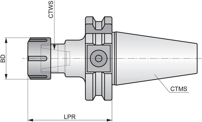 ER Spannzangenfutter DIN 69871 D. 16mm ISO 69871.50ADB-CC.ER25.060 PRAMET-2