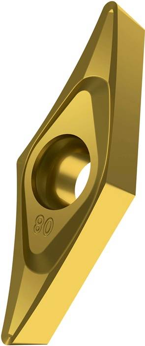 Drehwendeschneidplatte ISO VCGT 130308E-SF3:T8315 D.3,4mm PVD beschichtet Gold-0