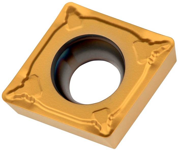 Drehwendeschneidplatte ISO CCMT 09T308E-UR:T8315 D.4,4mm PVD beschichtet Gold-0