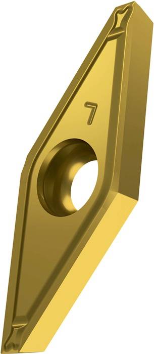 Drehwendeschneidplatte ISO VCGX 130301FR-FF2:T8315 D.3,4mm PVD beschichtet Gold-0