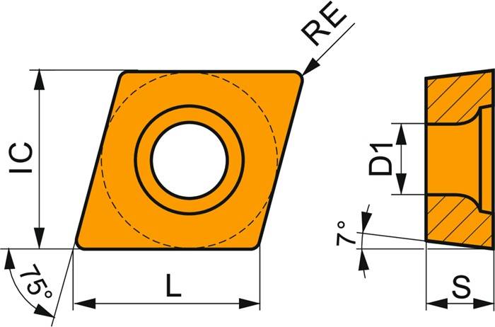 Drehwendeschneidplatte ISO ECMT 080304E-FM2:T5315 D. 3,4mm MT-CVD beschichtet-2