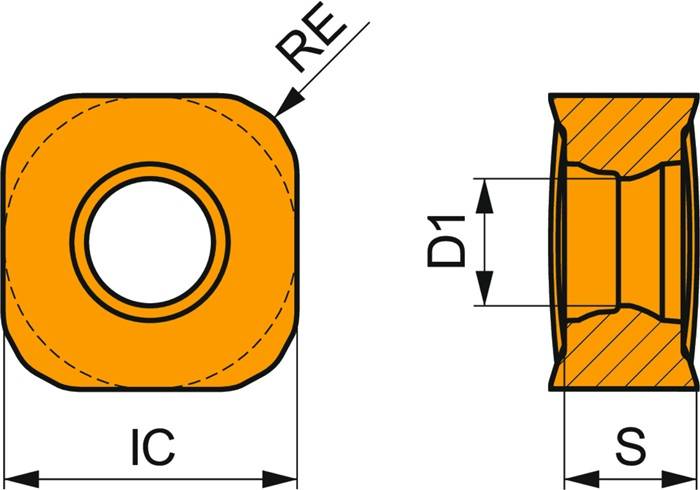 Fräswendeschneidplatte ISO SNGX 110416SR-M:8215 D. 4,56mm PVD beschichtet PRAMET-2