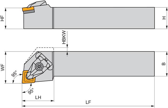 Drehwerkzeughalter ISO DCLNR 1616 H 09 Funkt.-Länge 100mm Rechtslauf PRAMET-2