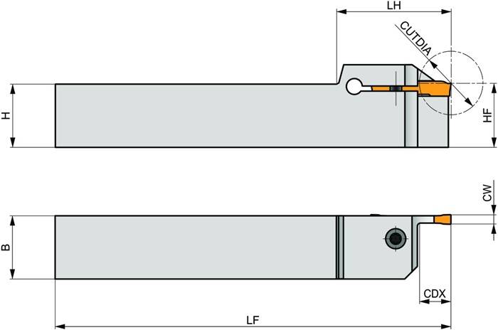 Außendrehhalter ISO GL4-S2020KFR-12 Einstechtiefe 12mm Rechtslauf PRAMET-2