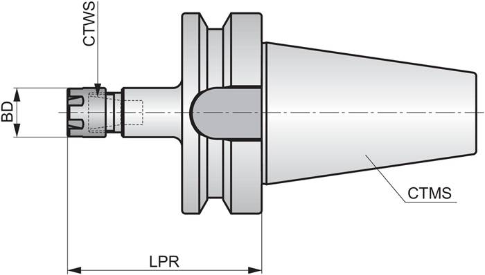 ER Mini-Spannzangenfutter ISO BT.40ADB-CCM.ER16.100 D. 10mm PRAMET-2