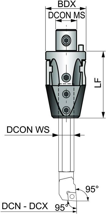 Werkzeugschaft ISO A 042 016 D.24mm Schneid-D.38mm PRAMET-2