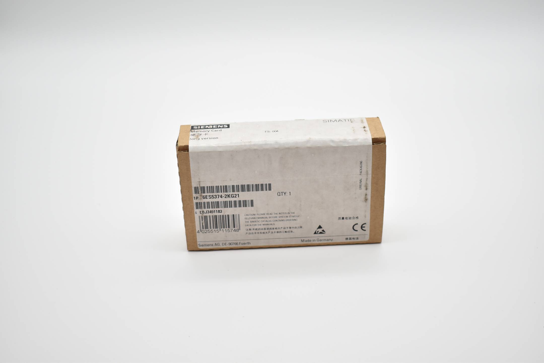Siemens simatic S5 Memory Card 6ES5374-2KG21 ( 6ES5 374-2KG21 ) FS.004-0
