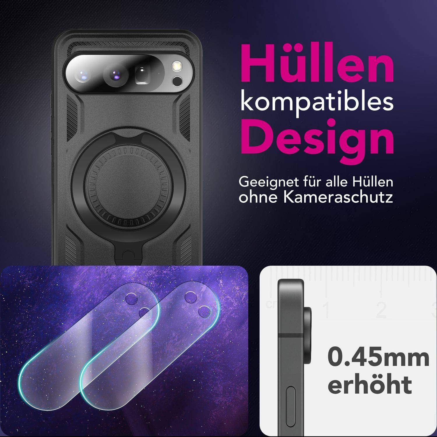 NALIA Schutzglas "Focus.X2 MAX" für Google Pixel 10 Pro – 2x Kamera Glas Ultra Klar Case Friendly - Transparent-1