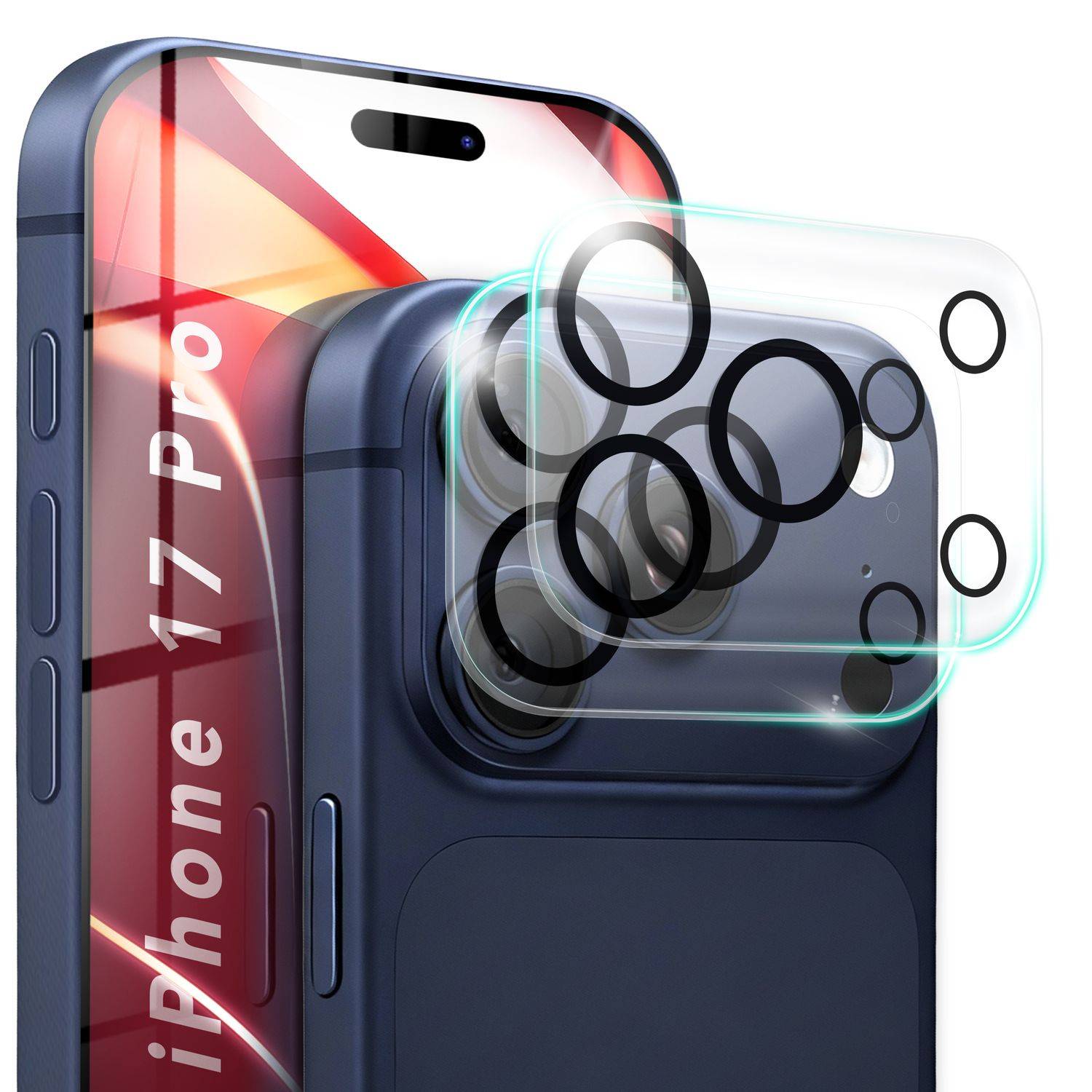 NALIA Schutzglas "Focus.X2 MAX" für Apple iPhone 17 Pro – 2x Kamera Glas Klar Robust Case Friendly - Transparent-0