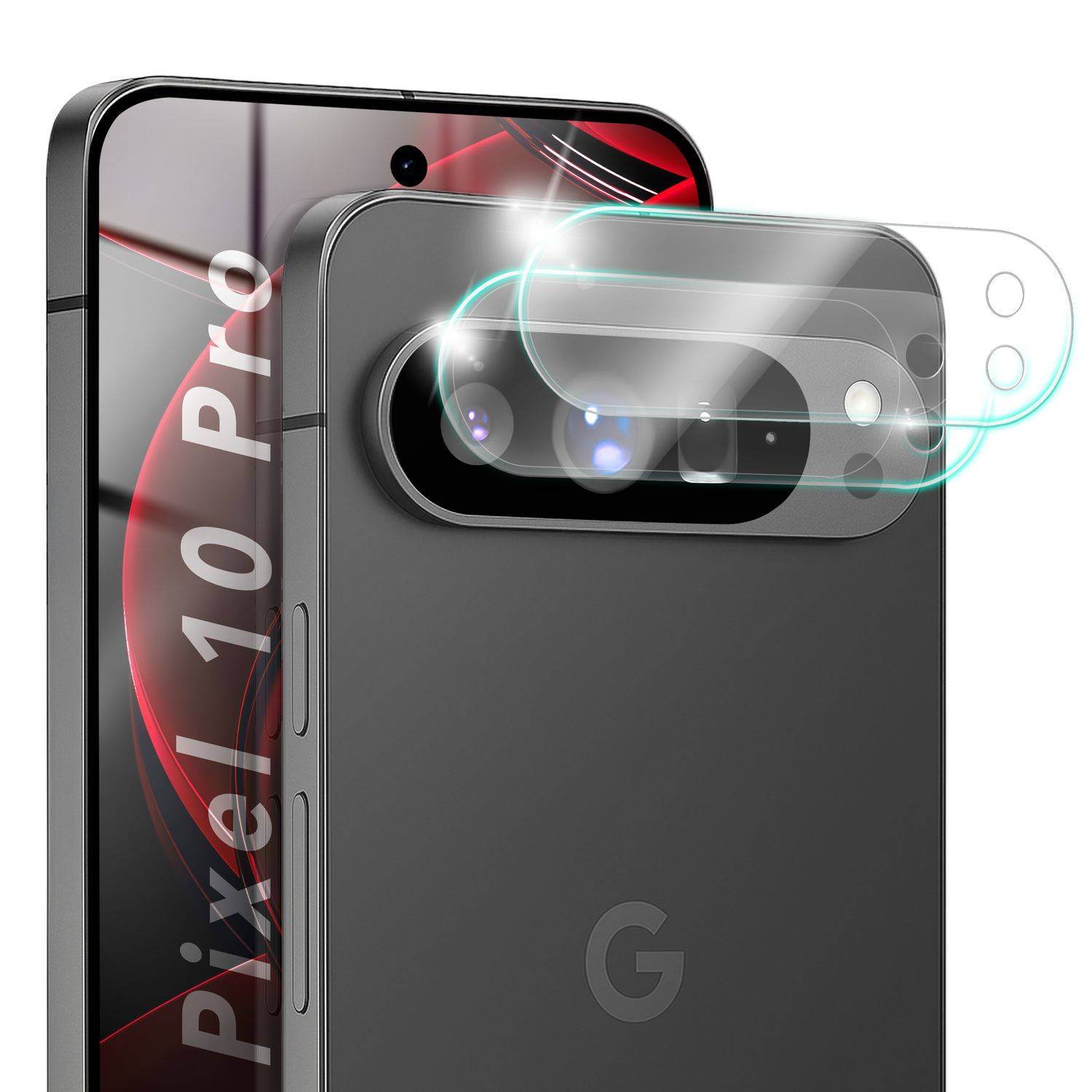 NALIA Schutzglas "Focus.X2 MAX" für Google Pixel 10 Pro – 2x Kamera Glas Ultra Klar Case Friendly - Transparent-0