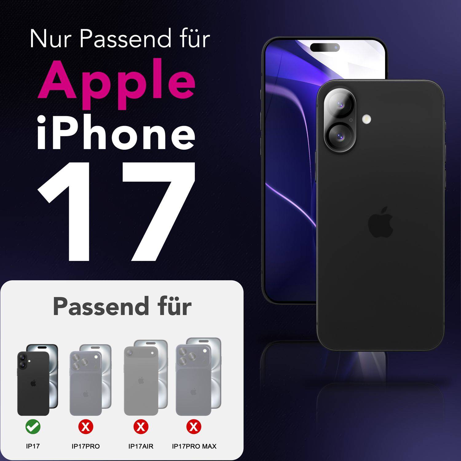 NALIA Schutzglas "Focus.X2 MAX" für Apple iPhone 17 – 2x Kamera Glas Klar Robust Case Friendly - Transparent-4