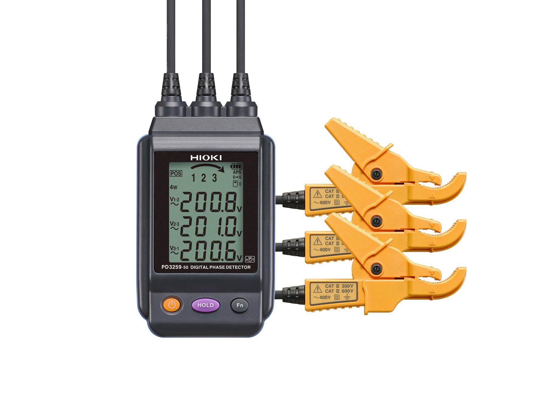 Hioki PD3259-50 - Kontaktloser digitaler Drehrichtungsprüfer mit echter Spannungsmessung-1