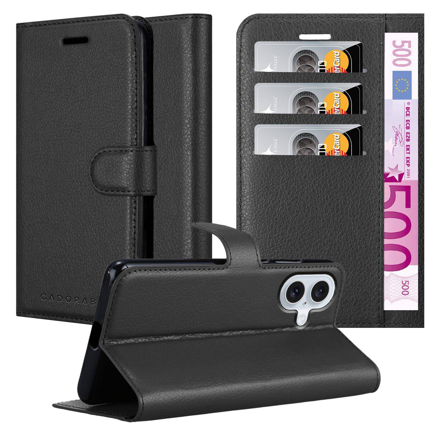 Cadorabo Hülle für Apple iPhone 17 Schutz Hülle in Schwarz Handyhülle Etui Case Cover Magnetverschluss-0